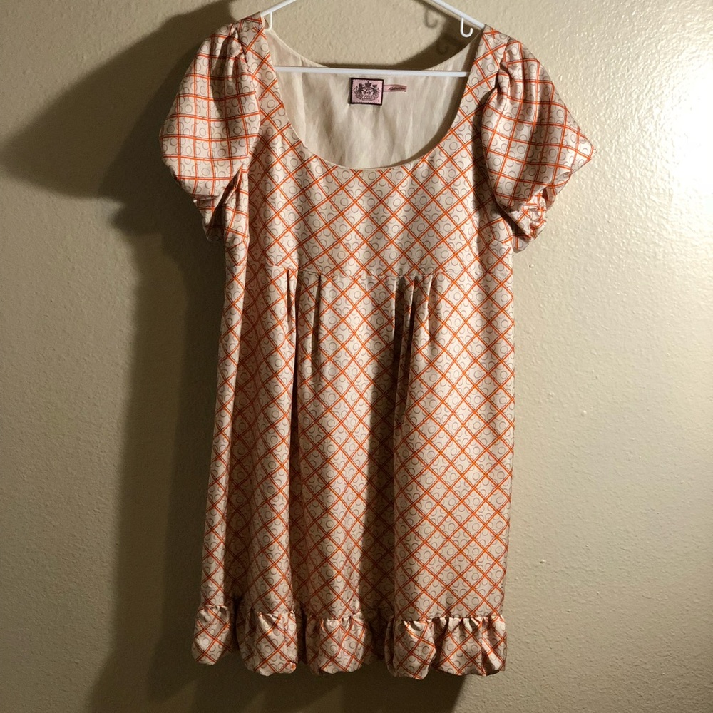 Juicy Couture geometric silk babydoll dress